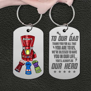 Personalized Gifts For Fathers Keychain We're Blessed To Have You In Our Life 03NATI270124HA - Keychains - GoDuckee