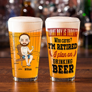 Personalized Gifts For Retired Beer Glass I'm Retired, I Plan On Drinking Beer - Drinkware - GoDuckee