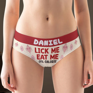 Personalized Gifts For Couples Women's Briefs Eat Me 0% Calorie - Boxers & Briefs - GoDuckee