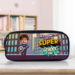 Custom Photo Gifts For Kids Pencil Case, Kid In Superhero Costume 02nati190724 - Pencil Case - GoDuckee