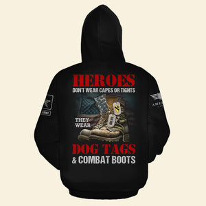 Veteran Heroes Wear Dogtags & Combat Boots, Personalized 3D AOP Shirt 02acdt070823 - AOP Products - GoDuckee