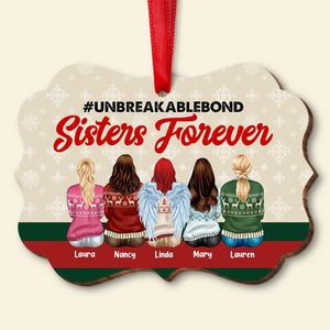 Sisters Forever, Medallion Wood Ornament, Christmas Gifts For Sisters - Ornament - GoDuckee