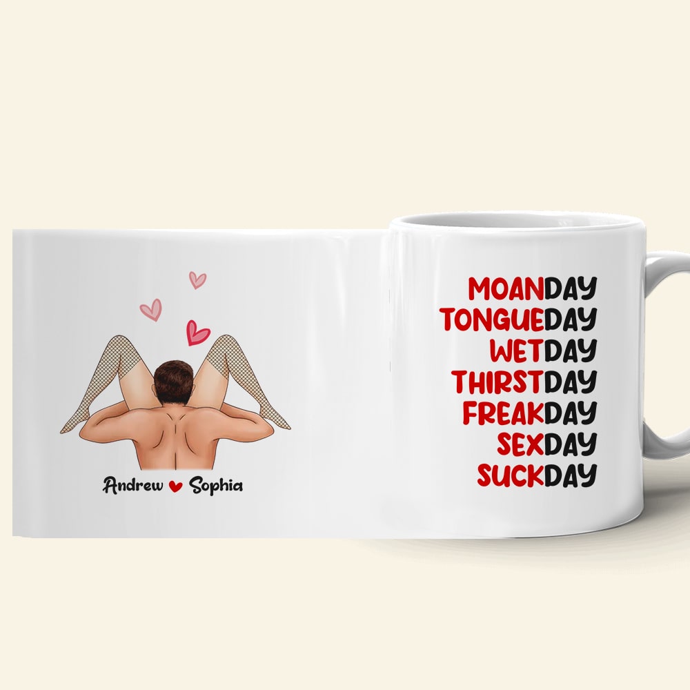 Couple, Moanday, Tongueday, Wetday, Personalized Mug, Gift For Couple - Coffee Mug - GoDuckee