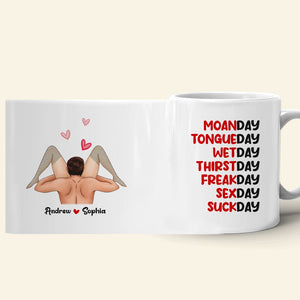 Couple, Moanday, Tongueday, Wetday, Personalized Mug, Gift For Couple - Coffee Mug - GoDuckee