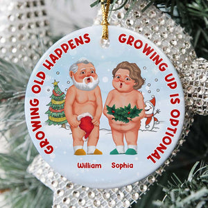 Growing Up Is Optional, Personalized Ornament, Christmas Gifts For Funny Couple - Ornament - GoDuckee