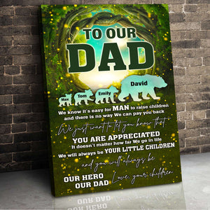 To Our Dad, Personalized Canvas, Gift For Dad - Poster & Canvas - GoDuckee