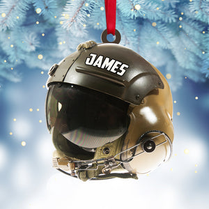 Personalized Military Flight Helmet Ornament - Christmas Tree Decor - Ornament - GoDuckee