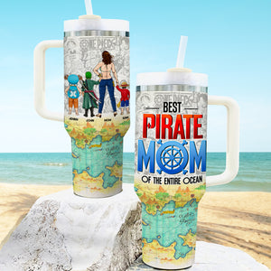 Personalized Gifts For Mom Tumbler Best Pirate Mom Of The Entire Ocean 03HUMH040424PA - Tumbler Cups - GoDuckee