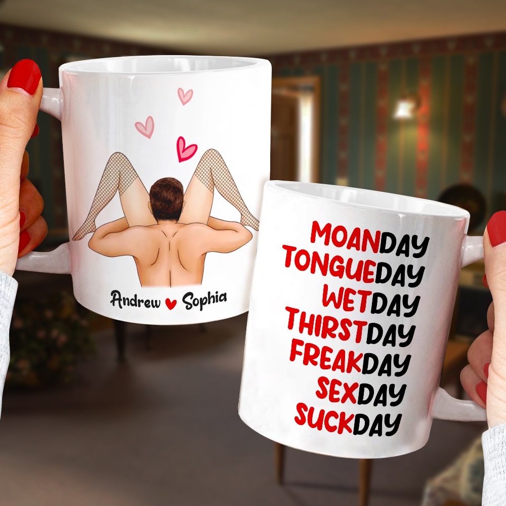 Couple, Moanday, Tongueday, Wetday, Personalized Mug, Gift For Couple - Coffee Mug - GoDuckee