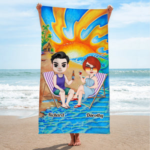 Beach Towel Collection Summer Gift For Couple, Friends & Family 01ACDT210423HH-tt - Beach Towel - GoDuckee