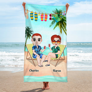 Beach Towel Collection Summer Gift For Couple, Friends & Family 01ACDT210423HH - Beach Towel - GoDuckee