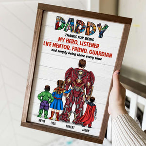 Daddy Thanks For Simply Being There Every Time - Personalized Canvas Poster - Gift For Super Dad - Poster & Canvas - GoDuckee