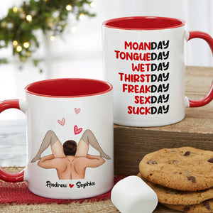 Moanday Tongueday Wetday Thirstday Freakday Sexday Suckday-Personalized Wine Tumbler-Gift For Couple- Couple Wine Tumbler-TT - Coffee Mug - GoDuckee