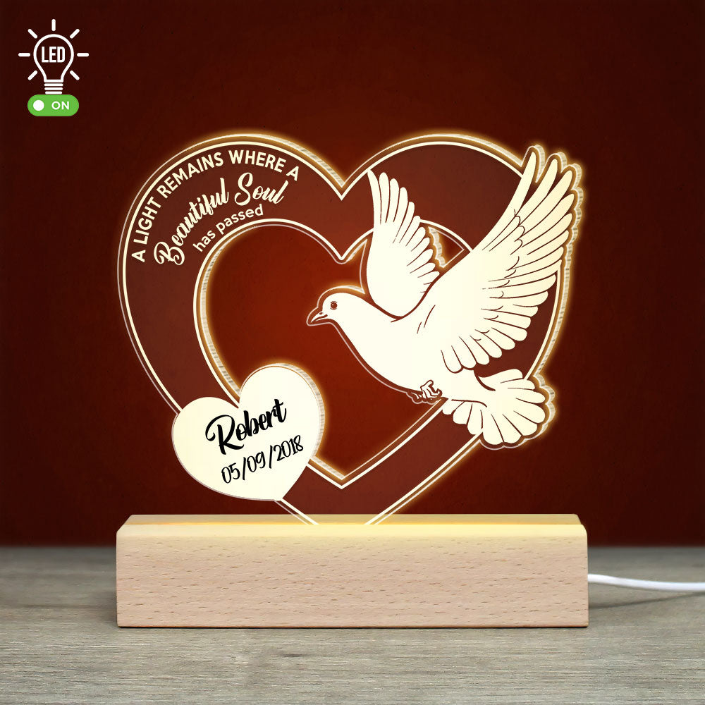 A Light Remains Where A Beautiful Soul Has Passed - Personalized 3D Led Light - Gift For Family - Led Night Light - GoDuckee