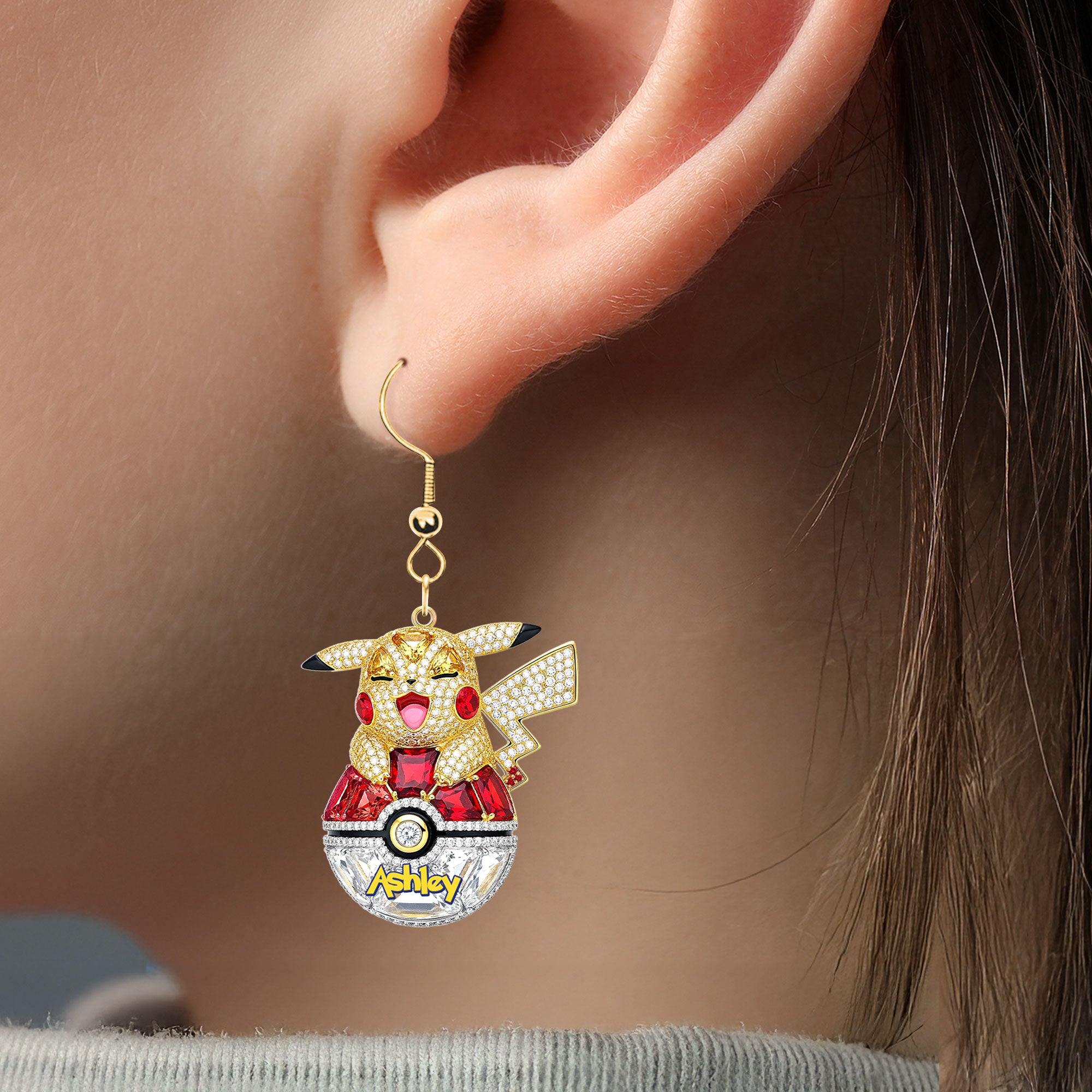 Pocket Monster Earrings - Personalized Gifts For Movie & Game Lovers 02qhti110725 - Earrings - GoDuckee