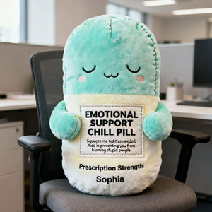 Emotional Support Pill Custom Shape Pillow, Personalized Gifts For Coworker 03QHTI151125 - Pillow - GoDuckee