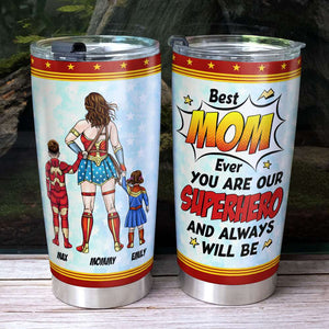 Personalized Gifts For Mom Tumbler Best Hero Mom Ever Mother's Day 03HUTI190325PA - Tumbler Cup - GoDuckee