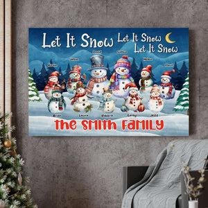 Let It Snow, Personalized Canvas Poster, Gifts For Snowman Family - Poster & Canvas - GoDuckee