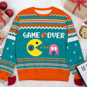 Game Over, Gift For Football Lover, Personalized Knitted Ugly Sweatshirt, Game And Football Fan Sweatshirt 04HTTI080823 - AOP Products - GoDuckee