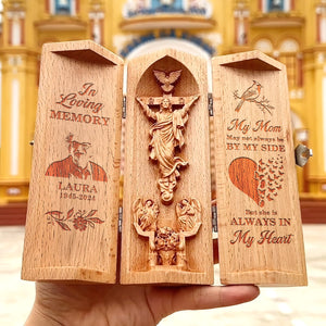 Custom Photo Gifts For Heaven Mom Openable Wooden Cylinder Sculpture 06xqti311224 - Wooden Cylinder Sculpture - GoDuckee