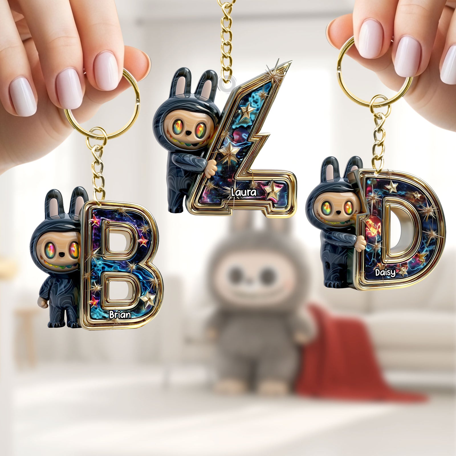 Monster Fans Keychain - Custom Letter Gifts 04tgti200625 - Keychains - GoDuckee