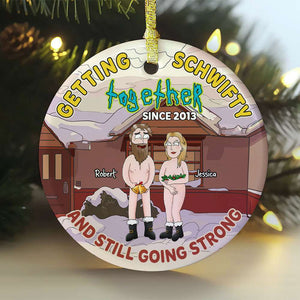 Personalized Gifts For Couple Ceramic Ornament, Funny Couple Together 01NATI230724HG - Ornament - GoDuckee