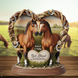 Horse Couple Plaque - Personalized Gifts For Couple 01nati140625 - Shaped Plaques - GoDuckee