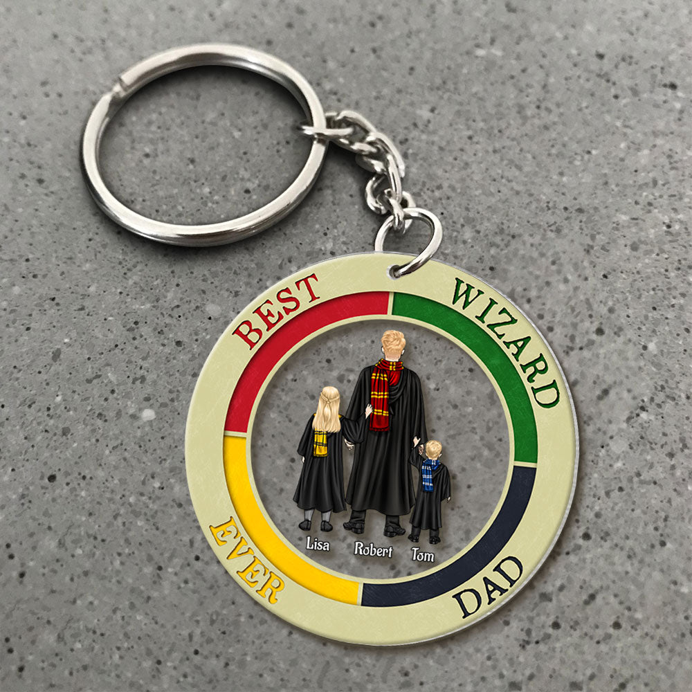 Best Wizard Dad Ever Personalized Keychain PW-KCH-01HUTI300523TM - Keychains - GoDuckee