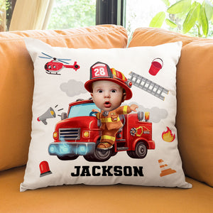 Custom Photo Gifts For Kid Firefighter Pillow 04ohti061224 - Pillow - GoDuckee