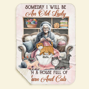 Personalized Gifts For Knitting Cat Lady Blanket 01QHTI040924 - Blanket - GoDuckee