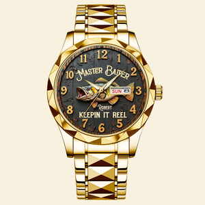 Fishing Stainless Steel Men's Watch - Personalized Gifts For Fishing Lovers 01huti260725 - Men's Watch - GoDuckee