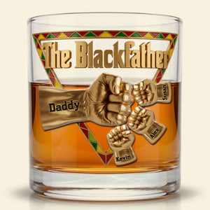 The Black Father 11oz Round Glass - Personalized Gifts For Dad 01huti020526 - Glass - GoDuckee