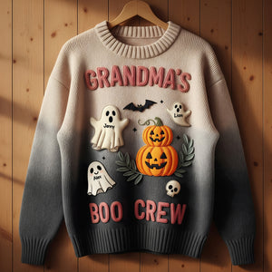 Cute Grandma's Boo Crew Ugly Sweater, Personalized Gifts For Grandma 04qhti280825 - Ugly Christmas Sweater - GoDuckee