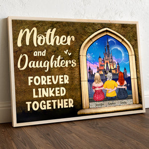 Mother And Daughters Forever Linked Together, Personalized Canvas, Gift For Mom 03ACDT280323TM - Poster & Canvas - GoDuckee