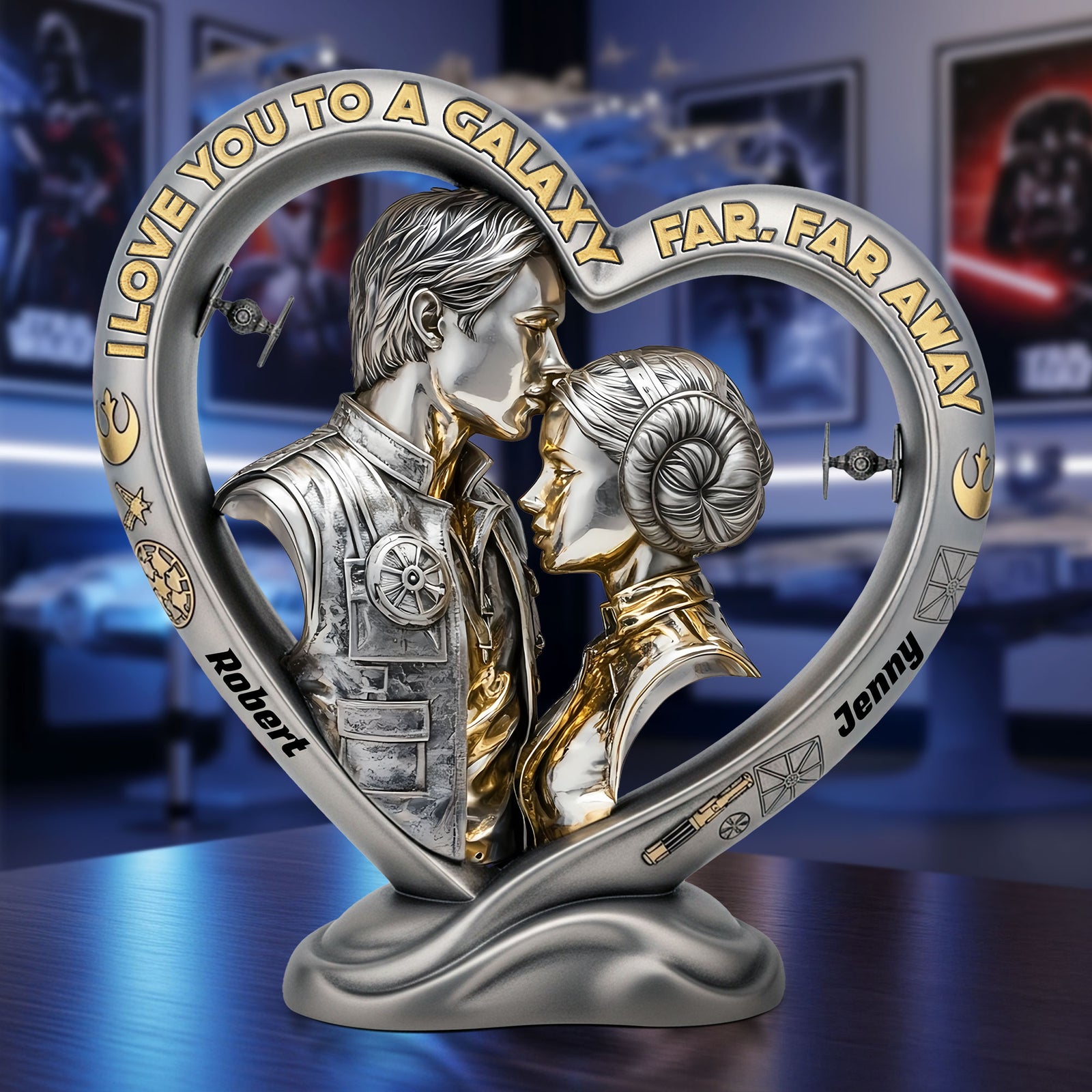 Galaxy Couple Plaque - Personalized Gifts For Couple 06tgti020725 - Shaped Plaques - GoDuckee