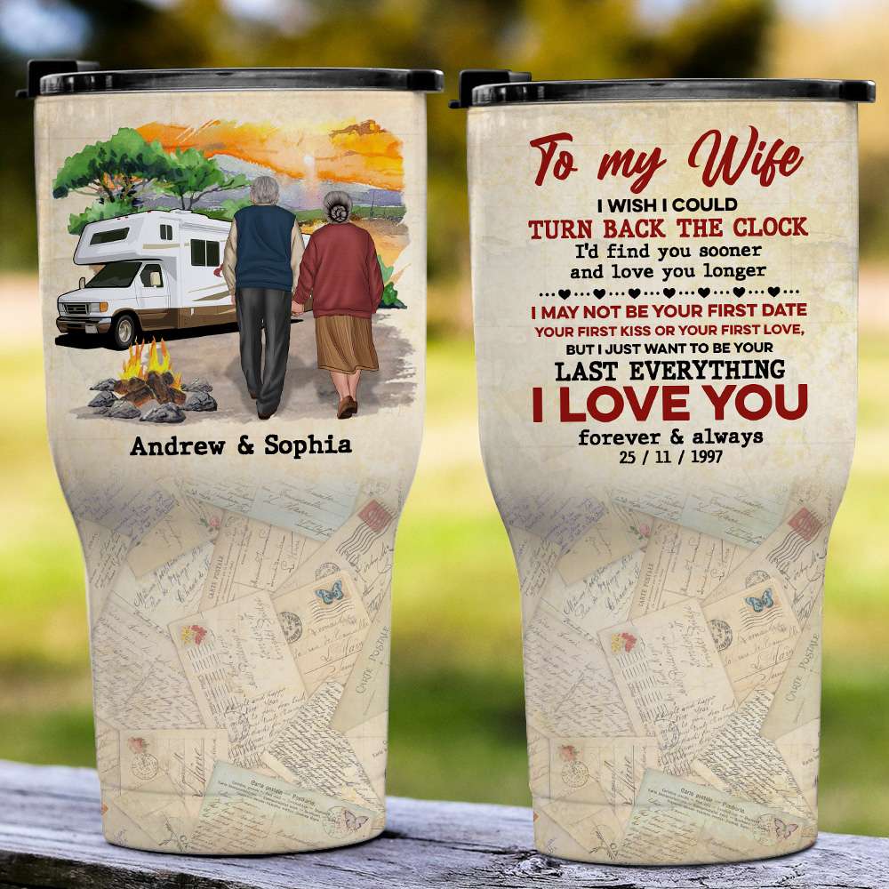 I Love You Forever & Always, Hand In Hand Old Couple Personalized Tumbler Cup - Drinkware - GoDuckee