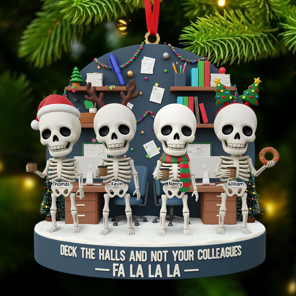 Skeleton Coworker Ornament - Personalized Gift For Coworkers Christmas Ornament 05NATI151125 - Ornament - GoDuckee