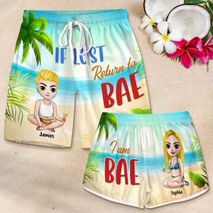 If Lost, Return To Bae, Gift For Couple, Personalized Beach Shorts, Beach Couple Shorts, Couple Gift - Beach Shorts - GoDuckee