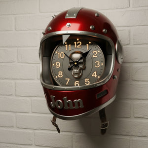 Biker Helmet Clock - Personalized Gifts For Biker 1 Layer Acrylic Hanging Wall Clock 04HYTI221225 - Hanging Wall Clock - GoDuckee