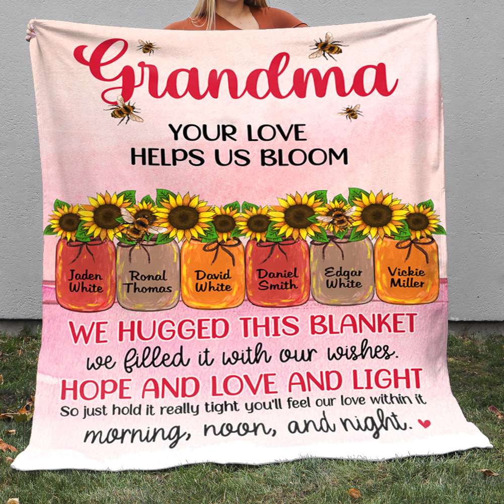 Your Love Helps Us Bloom, Personalized Blanket, Gifts For Grandma, 11HUDT110423 - Blanket - GoDuckee