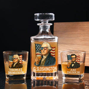 Funny American Whiskey Decanter Set - Personalized Gifts For Men 04huti300525 - Whiskey Bottle - GoDuckee