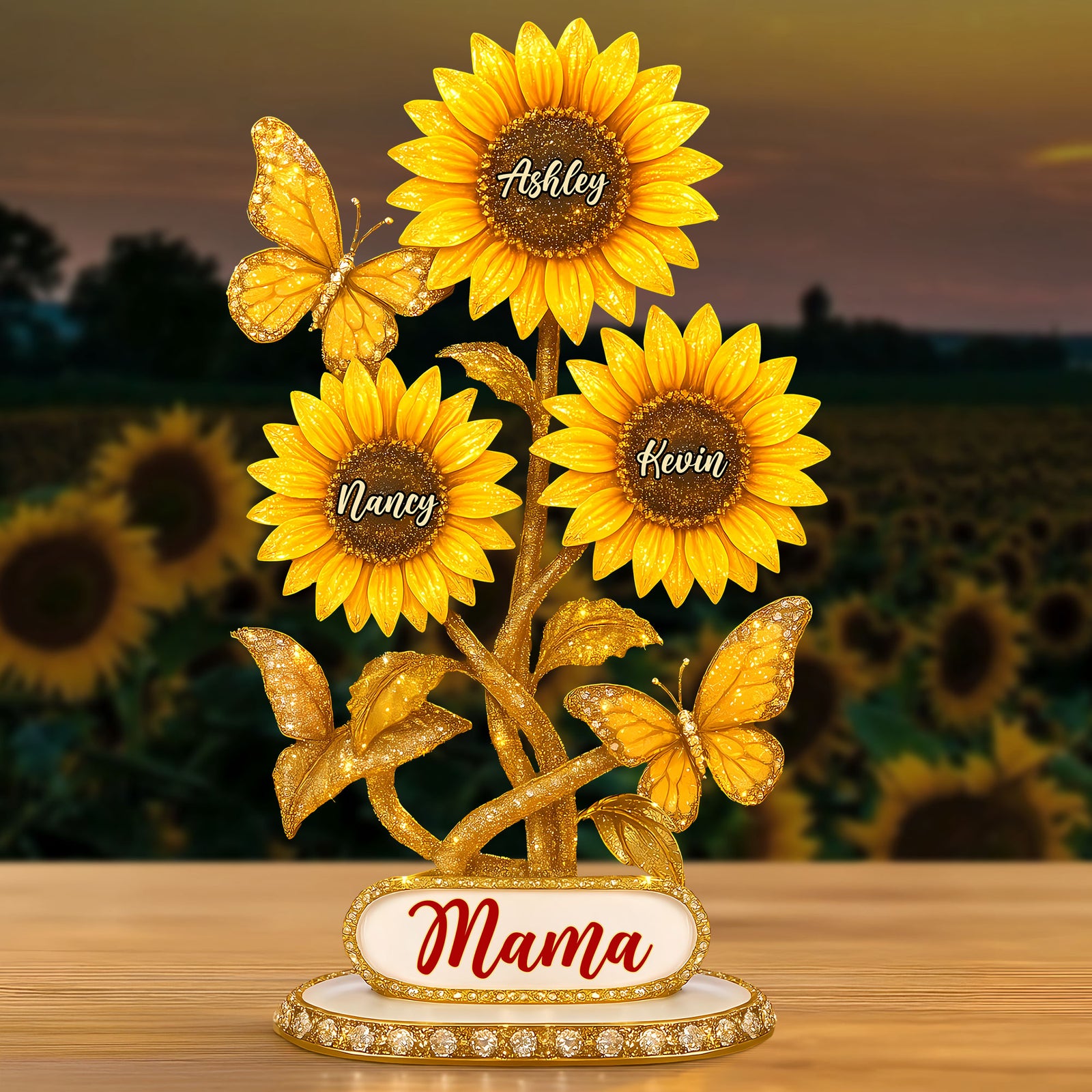 Personalized Gifts For Mom Plaque Sunflower Mama 02xqti140425 - Shaped Plaques - GoDuckee