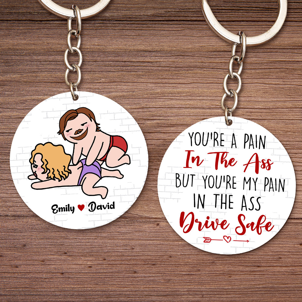 You're A Pain In The Ass, Personalized Keychain, Gift For Funny Couple - Keychains - GoDuckee
