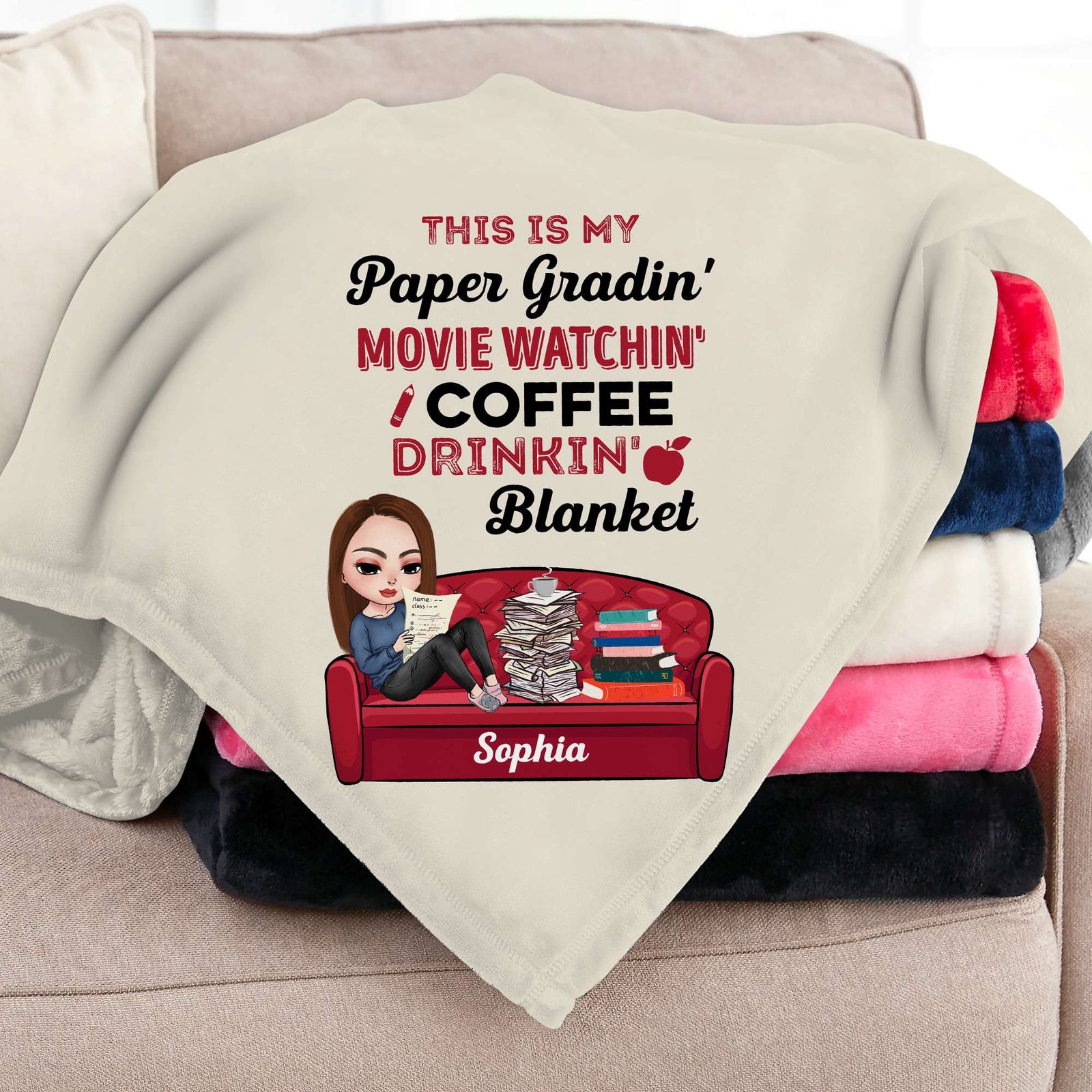 This Is My Paper Gradin, Teacher Personalized Blanket 03NTDT241223HH - Blanket - GoDuckee