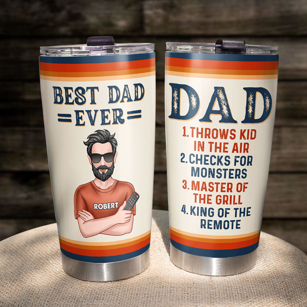 Best Dad Ever Personalized Tumbler, Gift For Dad, Father's Day Gift - Tumbler Cup - GoDuckee