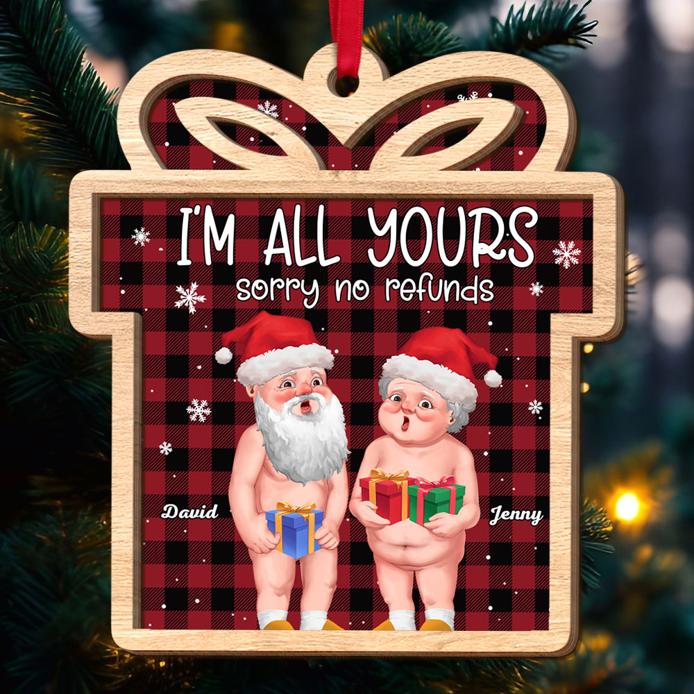 I'm All Yours, Couple Gift, Personalized Wood Ornament, Old Couple Ornament, Christmas Gift - Ornament - GoDuckee