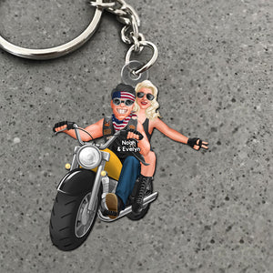 Personalized Gifts For Motocross Couple Keychain 04acti101224 - Keychains - GoDuckee