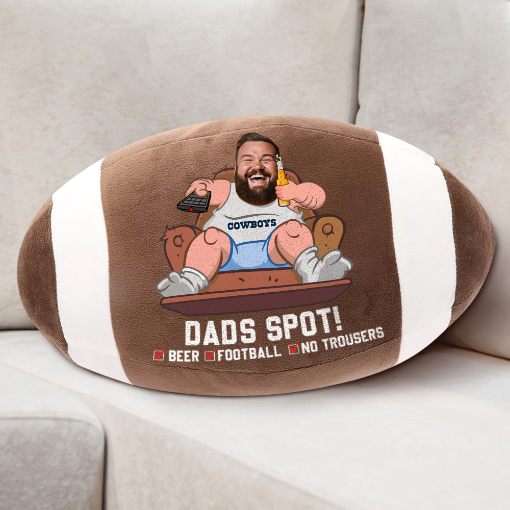 Dads Spot!, Gift For Dad, Personalized Custom Shape Pillow, American Football Dad Pillow 04QHTI191223 - Pillow - GoDuckee