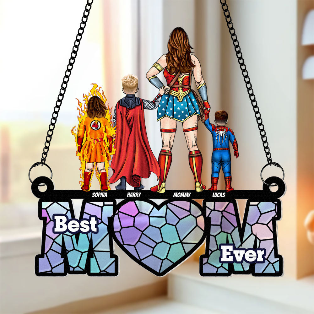 Personalized Gifts For Mom Suncatcher Window Hanging Ornament 02ohti240424pa Mother's Day - Ornaments - GoDuckee