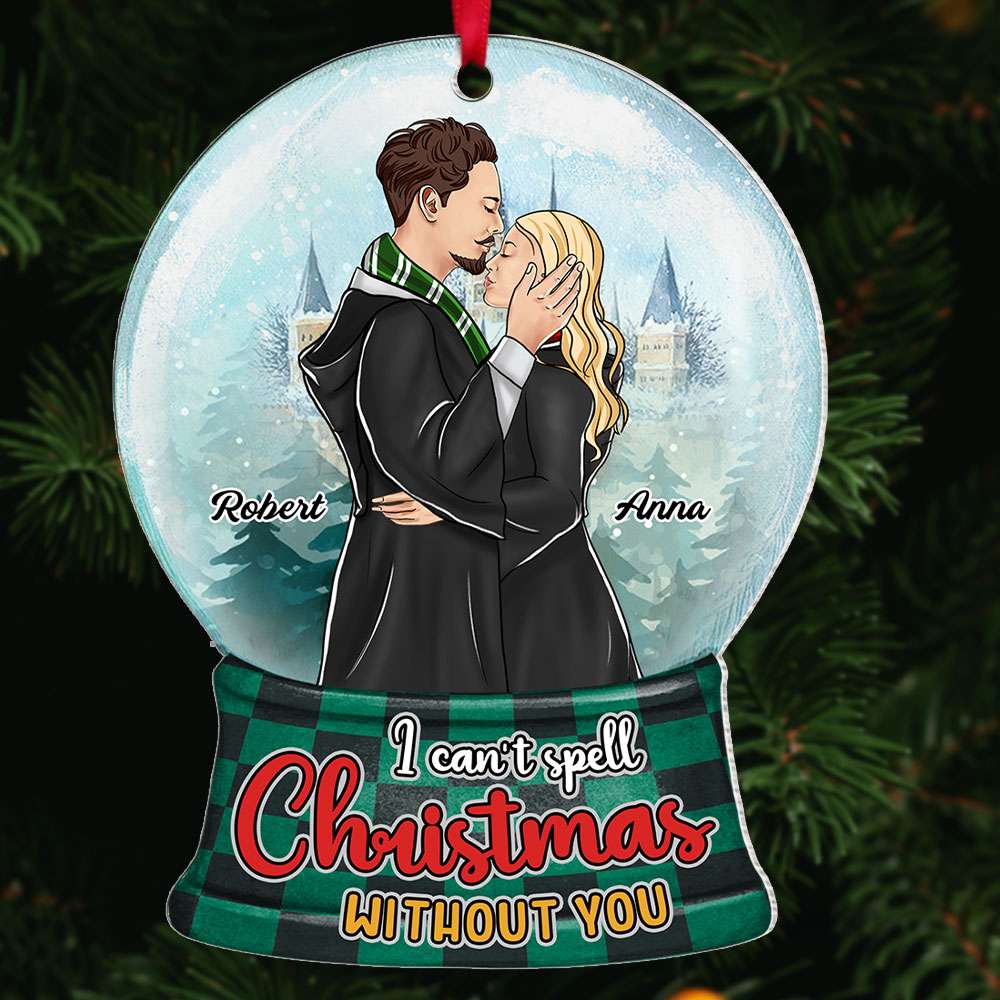 I Can't Spell Christmas Without You Personalized Ornament, Kissing Couple  Gifts - Limotees